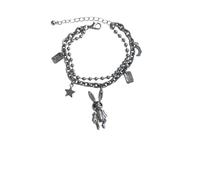 Beaupretty 1Pc Hip Hop Bracelet Asymmetric Chain Design Stylish Hand Jewelry for Everyday Wear Durable Silver Bunny Chain Accessory present for Friends and Fashion Lovers