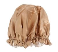 Beaupretty 1pc Large Double Layer Satin Bonnet Sleeping Hat for Women Khaki for Hair Protection Comfortable Hair Salon Beauty Accessory
