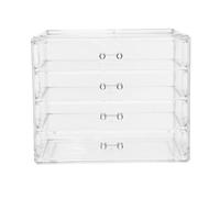 Beaupretty 1pc Large Transparent Acrylic Makeup Organizer Box with Four Cosmetic Storage Case for Home Spacious Makeup Drawer Organizer for Countertop and Shelf Use