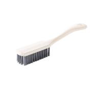 Beaupretty 1pc Long Handle Hard Bristle Cleaning Brush for Clothes Shoes Kitchen Bathroom Plastic Scrubber with Hanging Multi-purpose Household Scrub Tool White