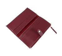 Beaupretty 1pc Long Three Fold Coin Storage Wallet for Women Multifunctional PU Card Holder with Multiple Slots Stylish and Practical for Daily Use and Travel Wine Red
