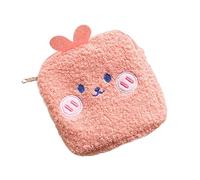 Beaupretty 1Pc Lovely Cartoon Sanitary Pad Pouch Mini Storage Bag for Menstrual Pads Cute Pink Wash Bag with Material Smooth Zipper Design for Discreet Toiletries and