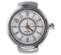 Beaupretty 1Pc Stylish Silver Ring Watch for Women and Men Fashionable Mini Quartz Finger Watch with Numbers Unique Jewelry Accessory for Everyday Wear