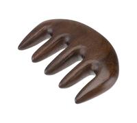 Beaupretty 1pc Thickened Sandalwood Five Tooth Massage Comb Smooth Edges for Scalp Care Portable Hair Scraping Tool for Relaxation and present for Family and Friends