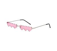 Beaupretty 1Pc Unique Heart Shape One Piece Sunglasses for Street Photography Irregular Pink Design with Comfortable Nose Pad for Parties and Cosplay Events Random Color