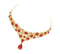 Beaupretty 1pc Vintage Rhinestone Forehead Chain Bridal Crown for Weddings Elegant Alloy Frontlet Accessories Red for Special Occasions and Daily Wear