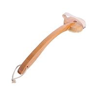 Beaupretty 1Pc Wooden Massaging Shower Brush with Long Handle Detachable Bathing Tool for Comfortable Cleaning Khaki Design for Skin Exfoliation and Relaxation