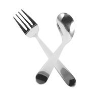 Beaupretty 1set Angled Spoon and Fork for Elderly Ergonomic Feeding Utensils Comfortable Handles for Disabled Persons and Daily Use