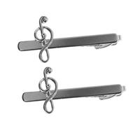 Beaupretty 1set Copper Mens Tie Clips with Music Elegant Business Tie Accessories for Birthday Anniversary Christmas Valentines Day Enhance Professional Appearance with Durable Collar 2pcs