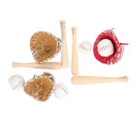 Beaupretty 1Set Mini Baseball Set of Dollhouse Baseball Bat Glove Ball for Creative Play for Miniature Sports Decoration DIY Supplies