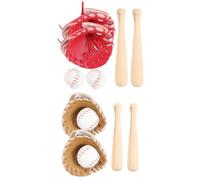 Beaupretty 1Set Miniature Baseball Bat Glove Ball Set Pretend Playset for Realistic Sports Ornaments for Mini Houses Birthday