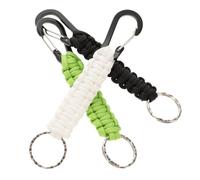 Beaupretty 1set Outdoor Climbing Keychains with Buckles Black White Green Heavy Duty Carabiner Clips for Hiking Camping and Emergency Use Versatile Key Ring for Securing Tying and 3pcs