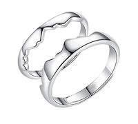 Beaupretty 1set Stylish Copper Lovers Rings Chic Finger Jewelry for Couples Comfortable and Durable Finger Accessory for Him and Her 2pcs
