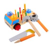 Beaupretty 1Set Wood Montessori Screwdriver Car Educational Assemble Tool Box for Safe and Skills Development for Boys and Years Old