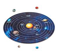 Beaupretty 1Set Wooden Solar System Puzzle for Educational Planet Matching Game for Early Learning Creative Montessori for Boys Interactive Space Exploration Activity