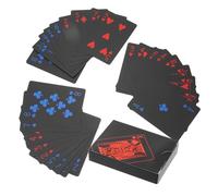 Beaupretty 2 Boxes Black PVC Poker Cards Rectangle Decks for Player Games Adults Family Board Game Night Party Favors Non-fading