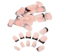 Beaupretty 2 Boxes Medium Square French Tip Press on Nails with Star Design Full Cover False Nail Tips for Women Suitable for Party and Christmas Manicure