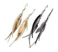 Beaupretty 2 pairs Elegant Alloy Leaf Drop Earrings for Women Stunning Dangle Earrings Gold Gunmetal for Parties Unique Fashion Jewelry with Polished Finish Comfortable for Sensitive Ears