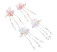 Beaupretty 2 Pairs Hanfu Hair Clips Retro Flower Tassel Barrettes for Enchanting Costume Accessories for Festivals and Cosplay Comfortable Fit Classical Aesthetic