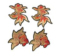 Beaupretty 2 Pairs Koi Fish Iron Patches Embroidered Sequin Applique for Clothing Repair Chinese Style Badges for DIY Craft Projects Durable and Elegant Design