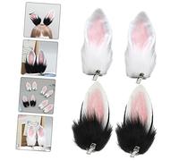 Beaupretty 2 Pairs Rabbit Ear Hair Clip Cosplay Headdress Cute Plush Bunny Headwear for Costume Party Carnival Festival Dress Props Accessories