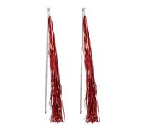 Beaupretty 2 Pcs Cat Teaser with Long Colorful Tassels, Plastic Handle Interactive Cat Ribbon Teasing Stick Set for Indoor Play and Pet Supplies (red)