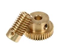 Beaupretty 2 Pcs Copper Worm Gear Set Small Modulus Worm Wheel 40 Teeth with 5mm Shaft Hole for Power Transmission and Mechanical Applications