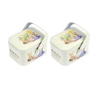 Beaupretty 2 Pcs Easter Bunny Iron Candy Boxes with Handle, Portable Biscuit and Sweet Storage Containers, Decorative Easter Treat Jar for Holiday Parties and Giving