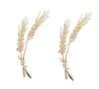 Beaupretty 2 pcs Fashionable Wheat Spike Brooch Pin for Women Chic Golden Clothing Accessory Decorative and Breastpin Smooth Surface Corsage for Party and Everyday Wear