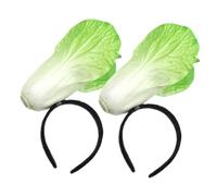 Beaupretty 2 Pcs Light Green Cabbage Headband for Halloween Party Headpieces Soft Comfortable Hairbands with Secure Grip Fun Vegetable Costume Accessories for Day