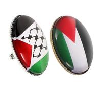 Beaupretty 2 Pcs Palestine Flag Brooch Pin Durable Lapel Pin for Men for International Travel Souvenir Decorative Accessories Versatile for Suit Hat and Shirt