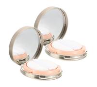 Beaupretty 2 pcs Portable Empty Cushion Foundation Box Lightweight Refillable Powder Container Compact Loose Powder Case with Mirror for Travel Makeup Storage