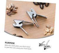 Beaupretty 2 Pcs Stainless Steel Nutcracker Plier Pistachio Sheller Melon Seed Opener Tool for Easy and Safe Nut Shelling Kitchen Cooking Tongs for Pine Nuts and More
