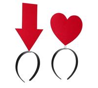 Beaupretty 2 Pcs Valentine S Day Heart and Arrow Headbands for Women and Romantic Elastic Soft Fabric Hairbands with Cute Love Heart and Arrow Designs Comfortable and Sturdy Accessories for