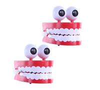 Beaupretty 2 Pcs Wind Up Big Eyes with White Teeth Clockwork Chattering Teeth Novelty for Stress Relief Portable Funny Decompression Adults Indoor Outdoor Play
