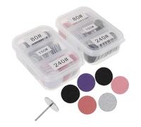 Beaupretty 2 Set Foot File Sandpaper Discs Kit with Color-Coded Grits for Nail Polishing and Dead Skin Removal Replacement Pads in Portable Three-Compartment Box for DIY and Professional Use