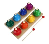 Beaupretty 2 Set Wooden Hand Bell Percussion Musical Instruments for Early Education Rhythm Development Sensory Educational Gift