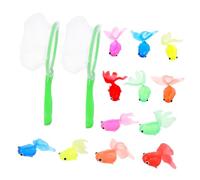 Beaupretty 2 Sets Bathing Fishing Game Set with Soft Rubber Goldfish Simulation Fish and Nets for Hand Eye Coordination Development and Color Recognition Fun Random Color