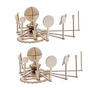 Beaupretty 2 Sets DIY Wooden Solar System Model Kit for Educational Stem Science with Nine Planets Puzzle Realistic Design for School Projects Home Decor and Creative Learning