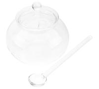 Beaupretty 2 Sets Glass Seasoning Jar with Spoon Glass Sealing Jar Simple Design Practical Storage for Whole Grains and Dried Fruits for Restaurant and Home Use