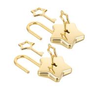 Beaupretty 2 Sets Mini Star Padlock with Key Golden Tiny Lock for Notebook Diary Jewelry Box Portable Decorative Security Lock for DIY Projects School Office Travel