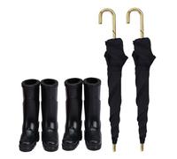 Beaupretty 2 Sets Miniature Rain Boots and Umbrellas Set for Dollhouses Travel Accessories for Lightweight and Stimulates Imagination and Role Playing Fun Mini House Scenes