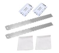 Beaupretty 2 Sets Notched Straight Edge Guitar Measuring Tool Kit Fret Rocker String Action Ruler and Cleaning Cloth for Accurate Neck Adjustments and Fret Leveling