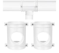 Beaupretty 2 Sets PVC Saddle Tee Kit for Garden Irrigation with Quick Installation and Excellent Resistance to Damage, 3-Way Pipe Fitting Tube Connector Adapter Junction for Water Systems