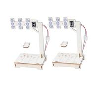 Beaupretty 2 Sets Stem Wooden Traffic Light Kit DIY Digital Crosswalk Signal Model Easy Programming Science Interactive Safety Light for Family Learning and Physics Education