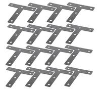 Beaupretty 20 Pcs Black T Brace Flat Corner Brackets Cold Rolled Steel Shelf Supports for Home Furniture Fixing and Repair Easy to Install Fasteners for Tables Beds Shelves Chairs