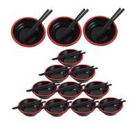 Beaupretty 20 Sets Mini Japanese Ramen Bowls with Miniature Chopsticks for Dollhouse Kitchen Accessories Realistic Tiny Tableware Playset for Pretend Play Miniature Dollhouse Decor for Role
