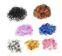 Beaupretty 2000pcs Colorful Elastic Hair Rubber Bands for Stretchy Durable Braiding Ties Secure Hold for Ponytails Curly and Long Hair Styles Mixed Random Colors Random Color
