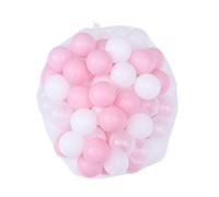 Beaupretty 200PCS Ocean Balls for Crush Plastic Ball Pit White Pink Transparent Mixed Colors for Indoor Safe Pe Material Mesh Bag