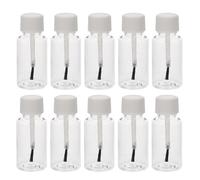 Beaupretty 20pcs 20ml Refillable Nail Polish Containers with Brush Cap, Portable Plastic Cuticle Oil Bottles for Travel and Manicure Nail Art Samples
